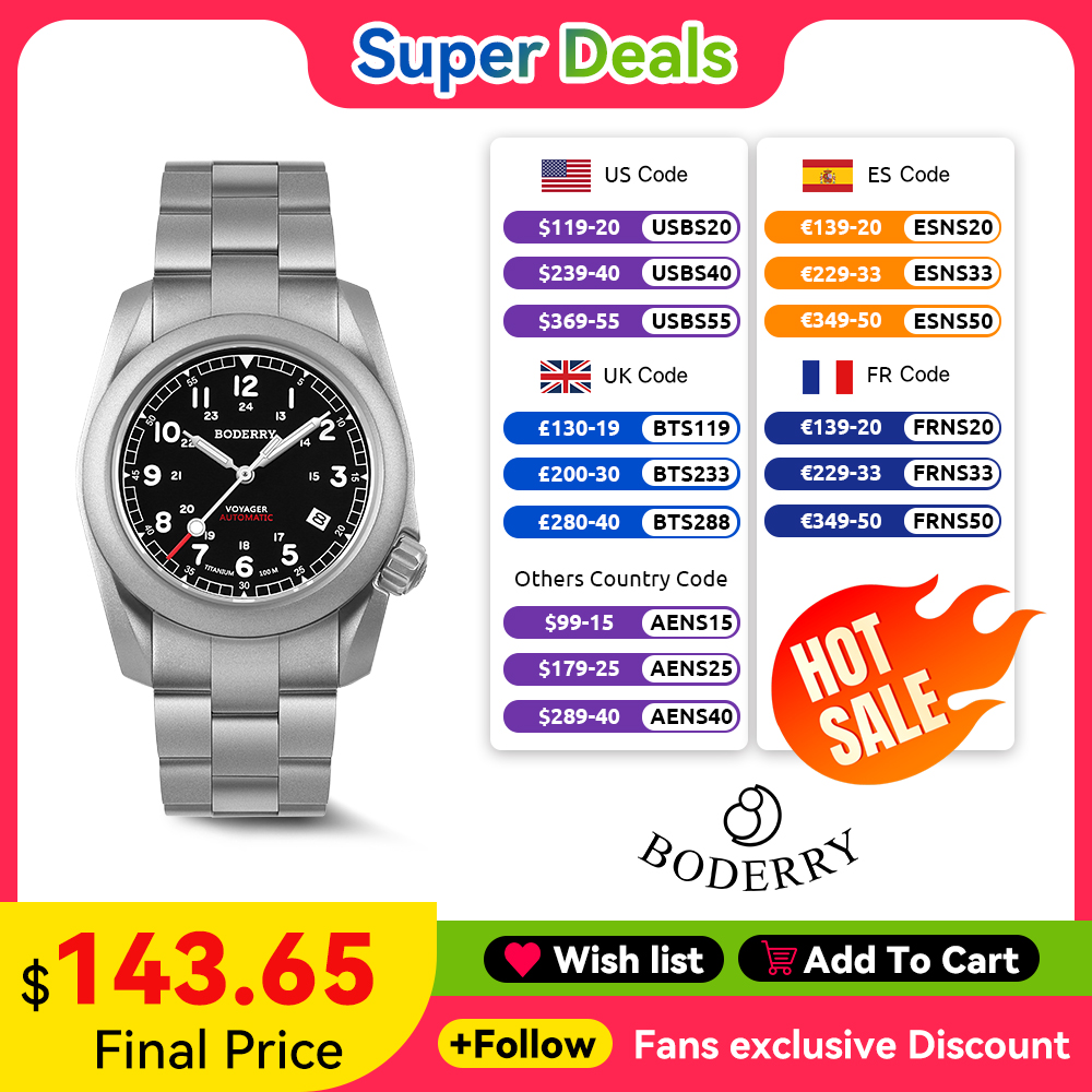 Boderry Voyager Field Watch Ti - Seiko Watch 5 Sports recension och pris